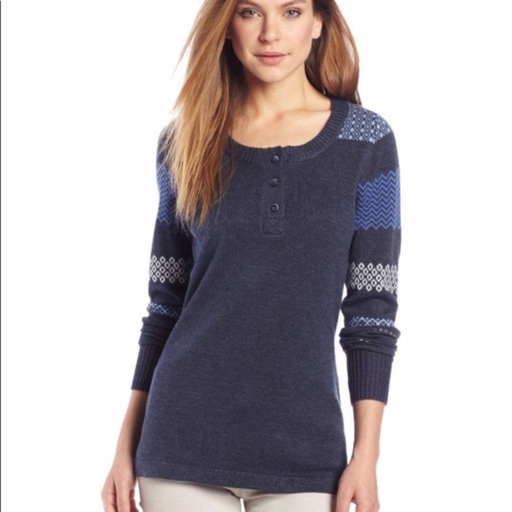 Woolrich Women's Dark Blue Patterned Sweater